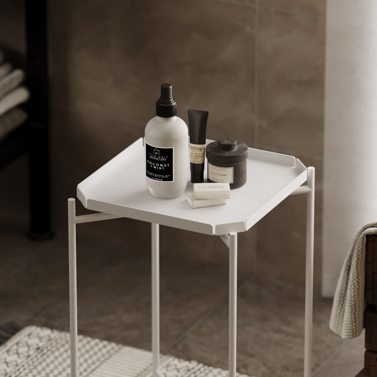 Masuta de cafea, Cerritos, Shb-008-B, 46x56x46 cm, Metal, Alb - 2 | YEO