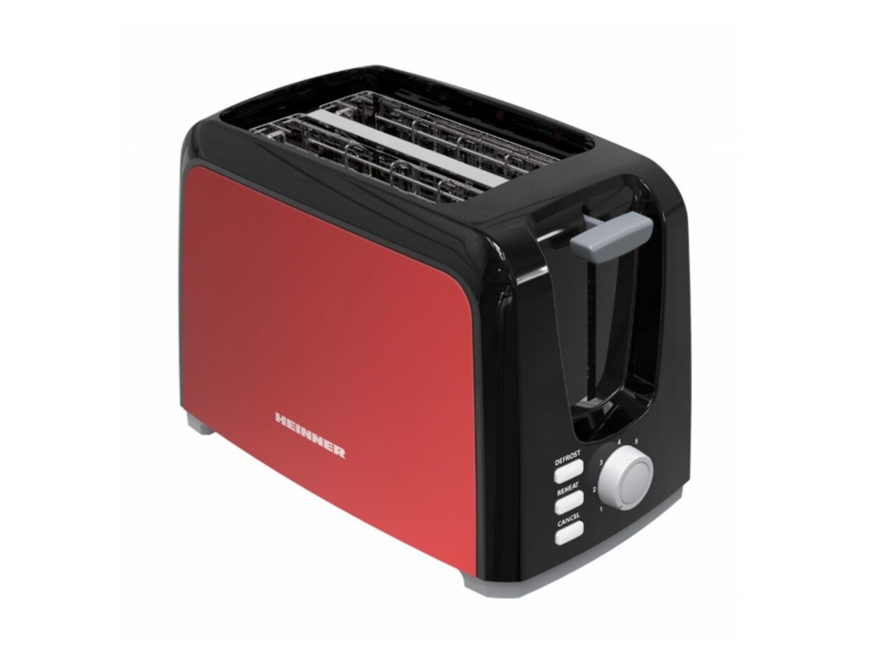 Prajitor de paine Tasty, Heinner, 750W, rosu/negru