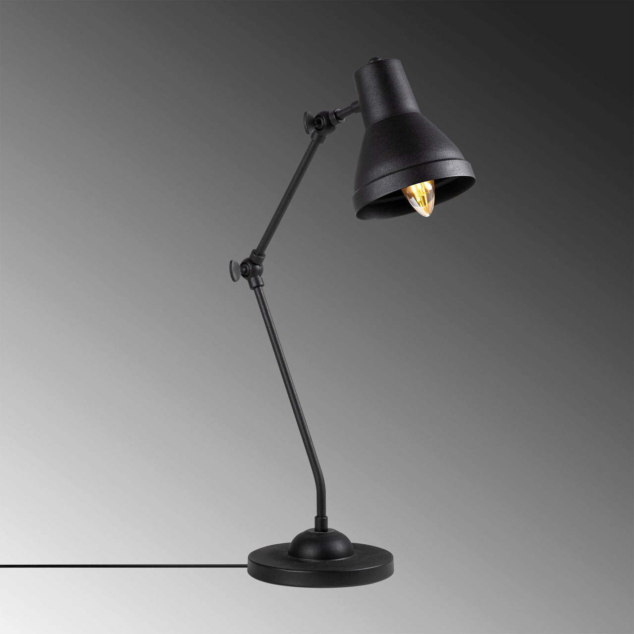 Lampa de masa, Fulgor, 942FLG1807, Metal, Negru - 2 | YEO
