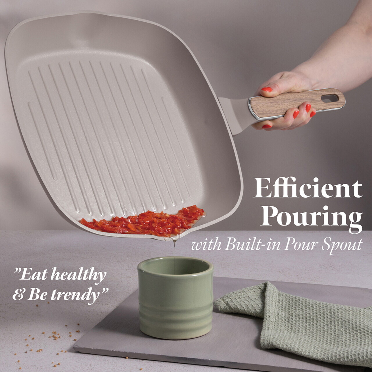 Set 3 tigai Berlinger Haus, Taupe Nordic, 20/24/28 cm, aluminiu forjat, taupe mat/natur - imagine 6