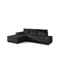 Coltar extensibil stanga 4 locuri ELTAP, Ov41, Ottavio, 275x180x85 cm, lemn/poliester, negru