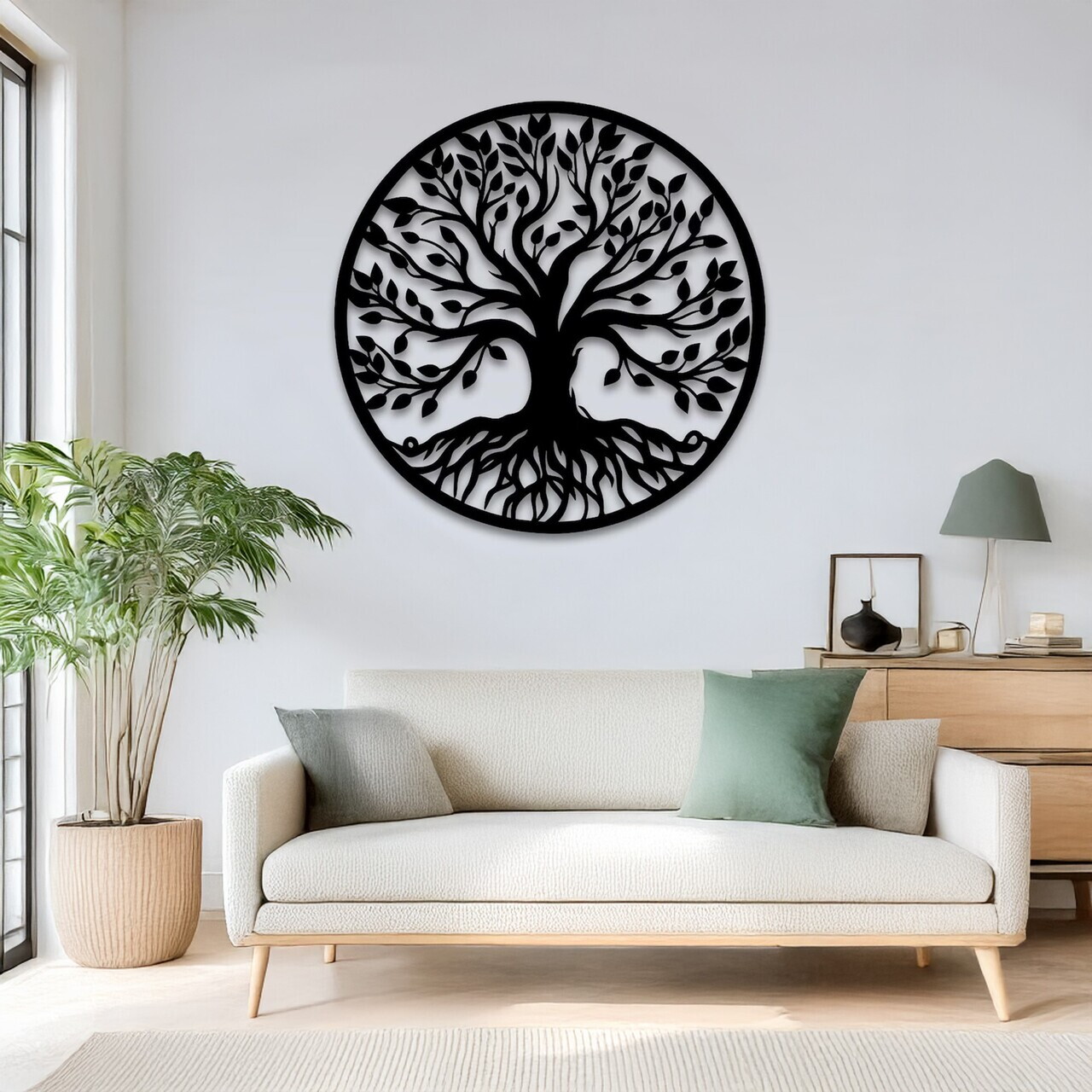Decoratiune de perete, DCV-1074-MT, Dimensiune: 80 x 80 cm, Negru — imaginea 2