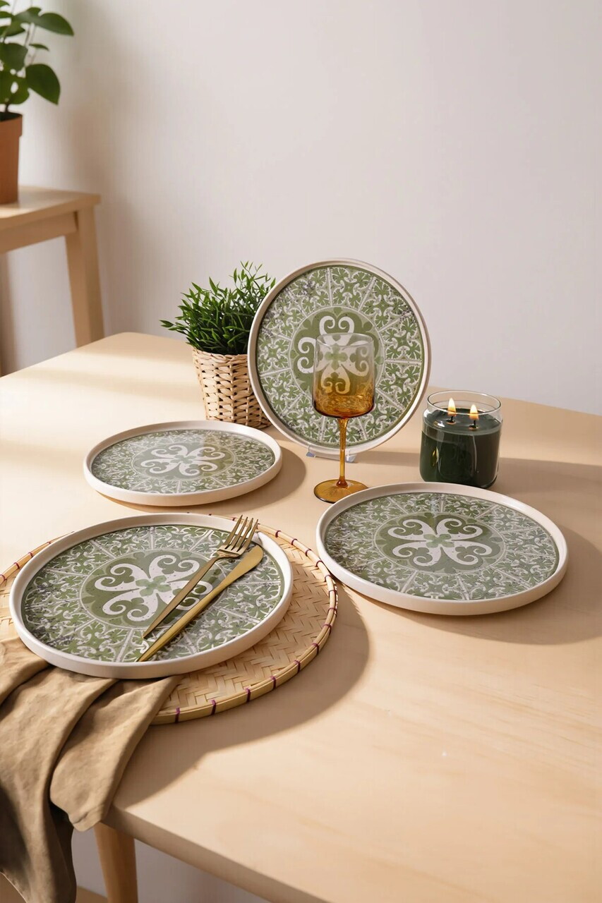 Set platouri servire, Hermia, 275KRM2621, Dimensiune: 27 cm (4 bucăți), Crem — imaginea 2