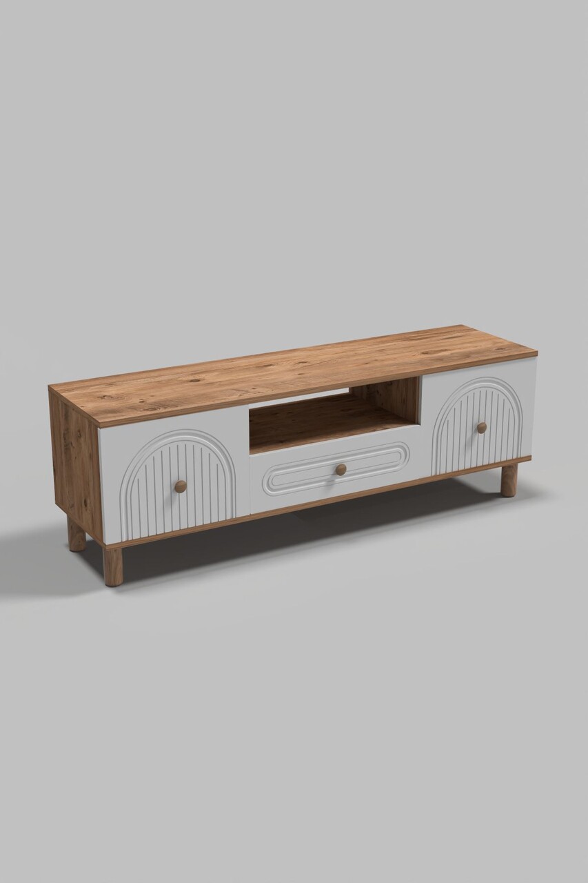 Comoda TV, Hanah Home, Bellora 180, 180x53x41 cm, PAL, Pin Atlantic / Alb - view 5