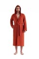 Halat de baie unisex, DC Home, Muslin, Bumbac , Caramiziu