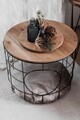 Masuta de cafea, Puqa Design, Cat, 54x54x41 cm, PAL, Pin Atlantic / Negru