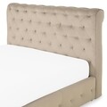 Pat tapitat 160x200 doua tablii, fara somiera, Chester One, L.247 l.176 H.125/72, stofa, Velvet  mouse