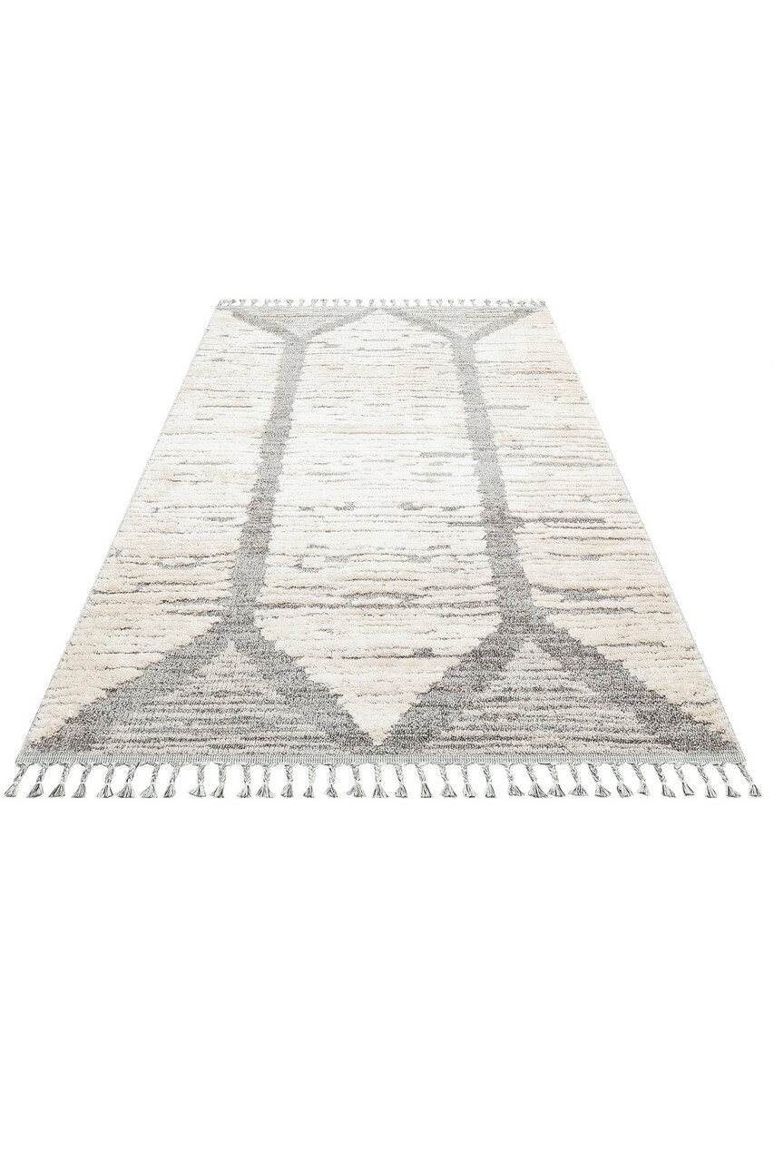 Covor, Sdy 01, 80x150 cm, Polipropilena, Alb/Gri