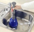 Set 3 piese pentru desfundat chiuveta Maximex, Sink, polietilena, gri/albastru