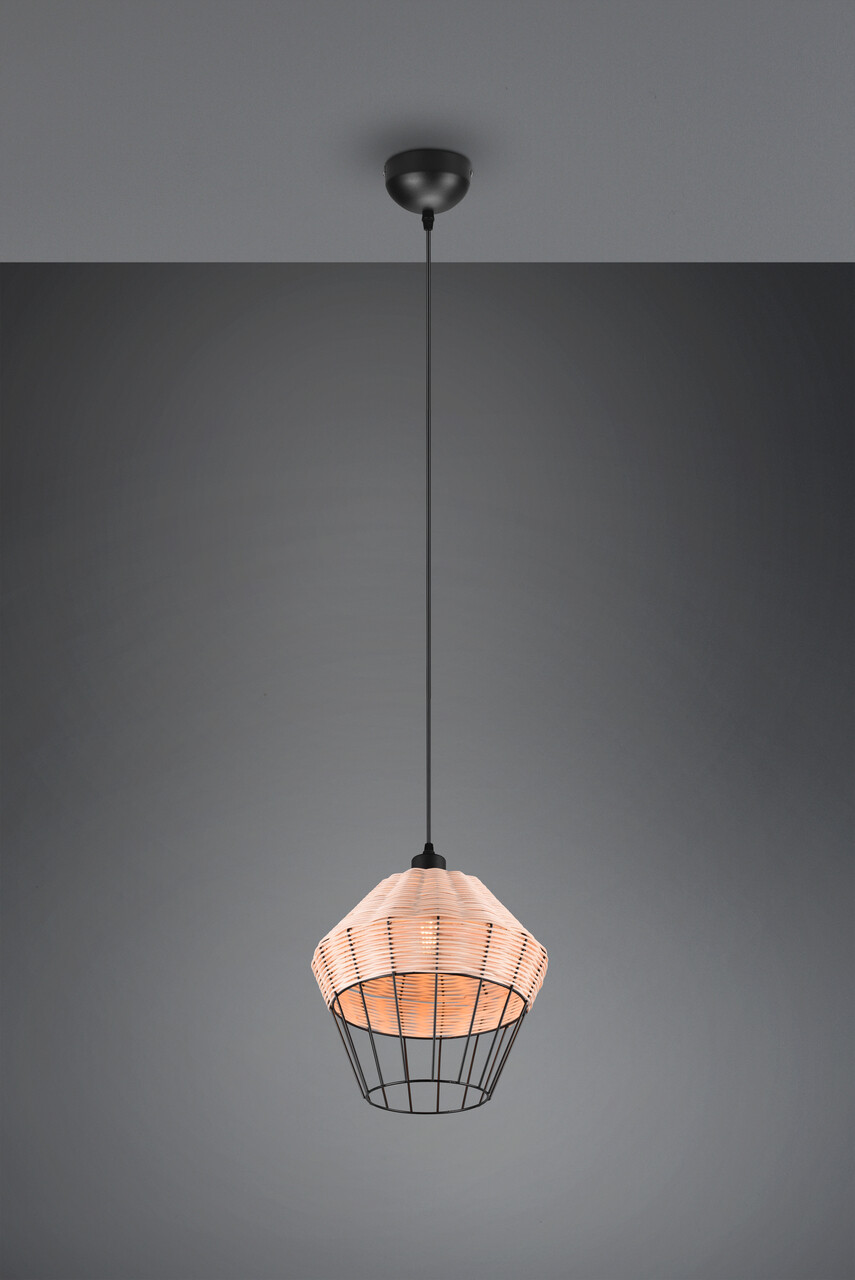 Lustra Borka, RL, 30x150 cm, 40W, 1x E27, ratan, natur/negru