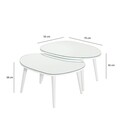 Set masute 2 piese, Neostill, Gusto, Sticla temperata , Alb