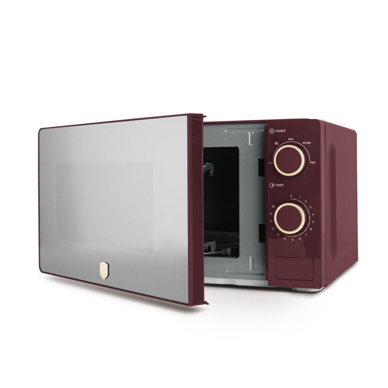 Cuptor cu microunde Berlinger Haus, Leonardo, 1100W, 20L, 44.5x24.2x32.5 cm, visiniu mat/argintiu - view 4