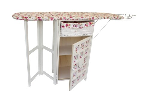 Dulap cu masa de calcat Heart Rose, Bedora, 146 x 38 x 85 cm, alb