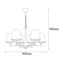 Lustra, Opviq, 892OPV1499, Metal, Negru / Crem