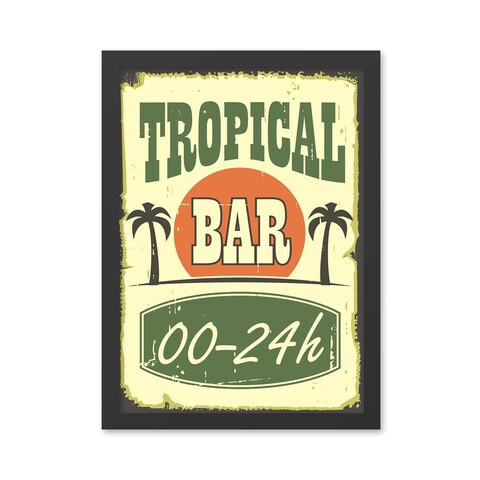 Tablou decorativ, Tropical Bar (35 x 45), MDF , Polistiren, Multicolor