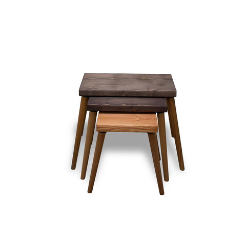 Set masute 3 piese, massive design, convertry, nuc / stejar