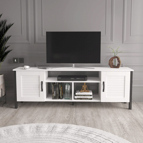 Comoda TV, Lagomood, Loretta, 150×61.3×39 cm, Alb Lagomood