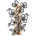 Decoratiune de perete, Fleuria, Cadru: Lemn (Grosime: 2 cm), Natural/Negru