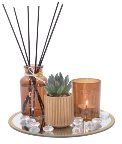 Set aromaterapie Luna sol, 6 piese, sticla, portocaliu