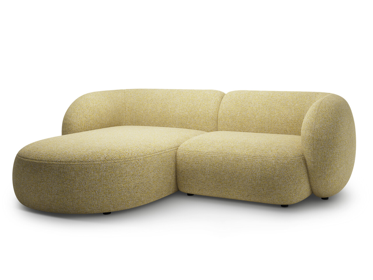 Coltar stanga 2 locuri, Kate, Micadoni, 255x176x76 cm, tesatura structurata, galben melanj - 1 | YEO