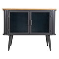 Bufet inferior Creaciones Meng, 70x32x54.5 cm, fier, negru/gri