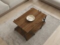 Masuta de cafea, Puqa Design, Lara, 93.6x41.2x63.6 cm, PAL, Antracit / Nuc