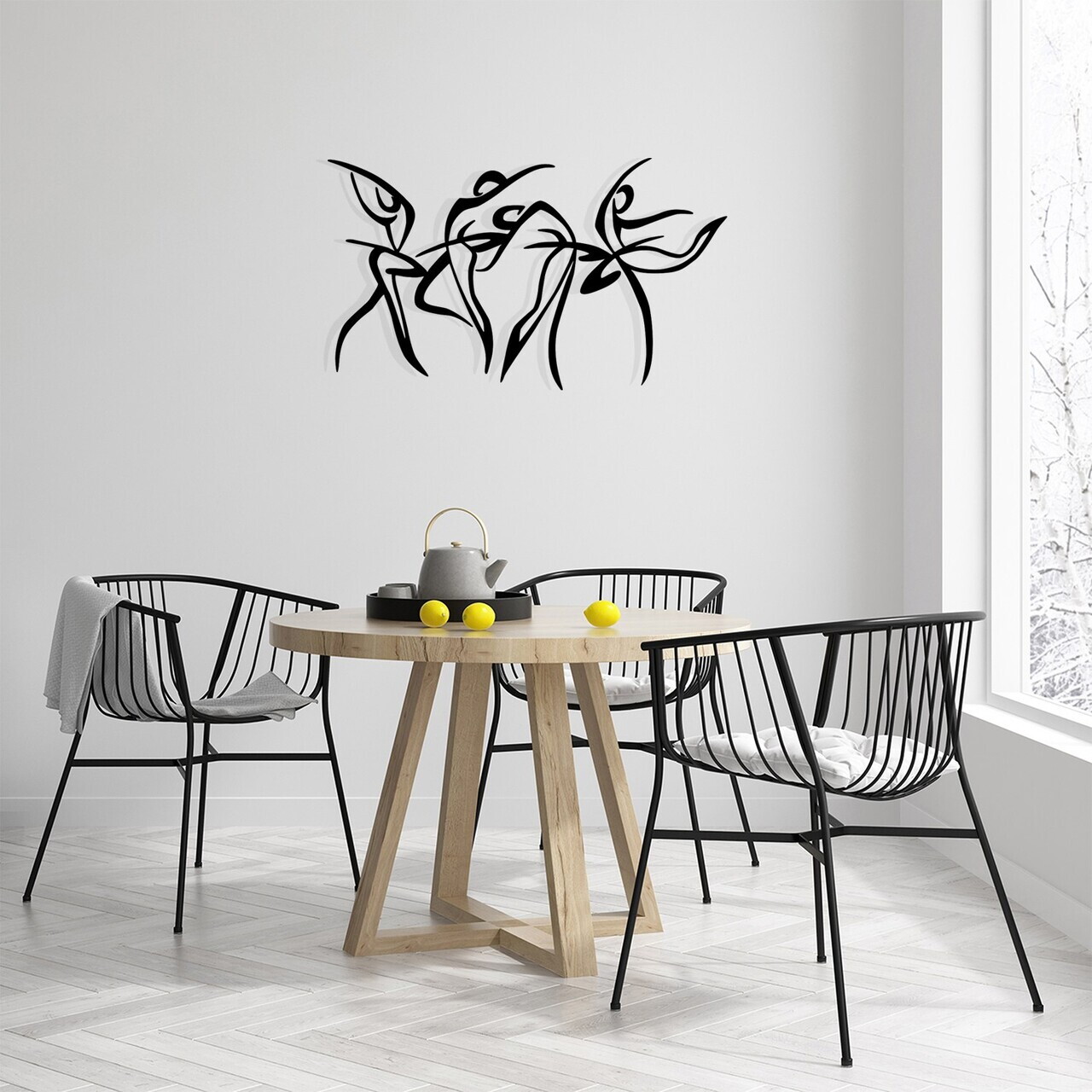 Decoratiune de perete, Felicita S, Dimensiune: 66 x 38 cm, Negru — imaginea 3