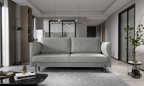 Canapea extensibila 4 locuri ELTAP, SO-REV-03NU, Revi, 215x98x92 cm, lemn/poliester, gri deschis