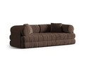 Canapea extensibila 3 locuri, Kemi, Cosmopolitan Design, 206x95x70 cm, catifea, ciocolata