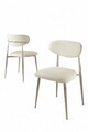 Set scaune 4 piese, Charlotte, Vina, Crem / Crom