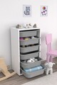 Dulap multifunctional, Estella, Bronz 6N, Alb/Gri