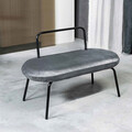 Bancheta Ina, Homla, 95x45x61 cm, catifea, gri inchis