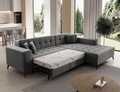 Coltar extensibil dreapta 4 locuri ELTAP, Sol-25, Solange, 292x196x84 cm, lemn/poliester, gri