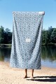 Prosop de plaja, Astacura, The Great Wave 70, 70x130 cm, 70% poliester/30% poliamida, Multicolor