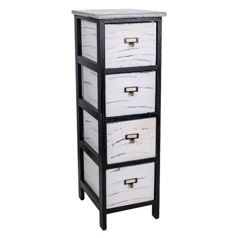 Comoda cu 4 sertare Prier, Creaciones Meng, 26x32x81 cm, lemn de paulownia Comode