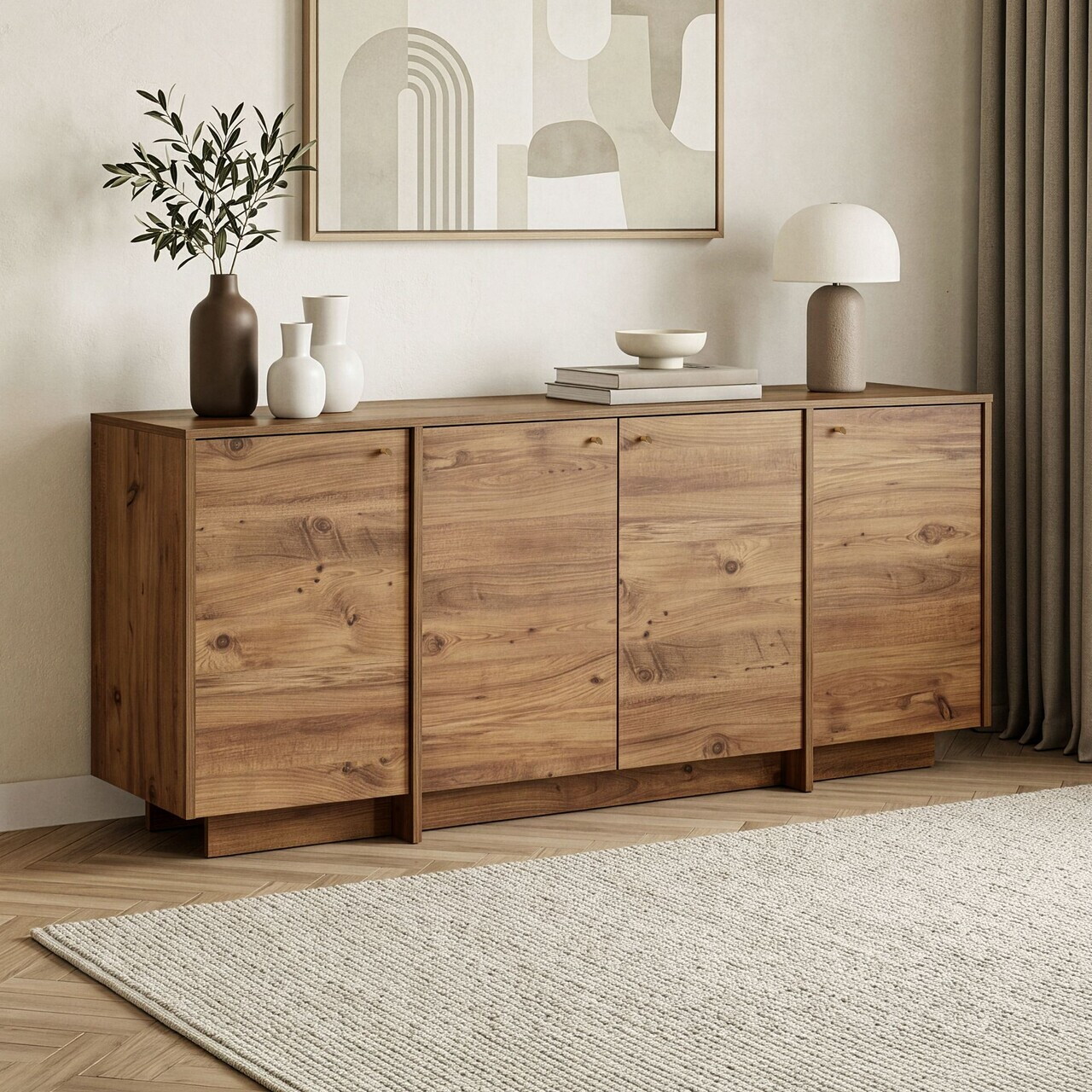 Consola, Nordure, Varen, 180x82x45 cm, PAL MELAMINAT, Maro