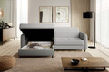 Coltar extensibil stanga 3 locuri ELTAP, LT-04ROY, Gomsi, 228x165x100 cm, lemn/poliester, gri deschis