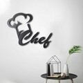 Decoratiune de perete, Chef, Metal, Dimensiune: 32 x 46 cm, Negru