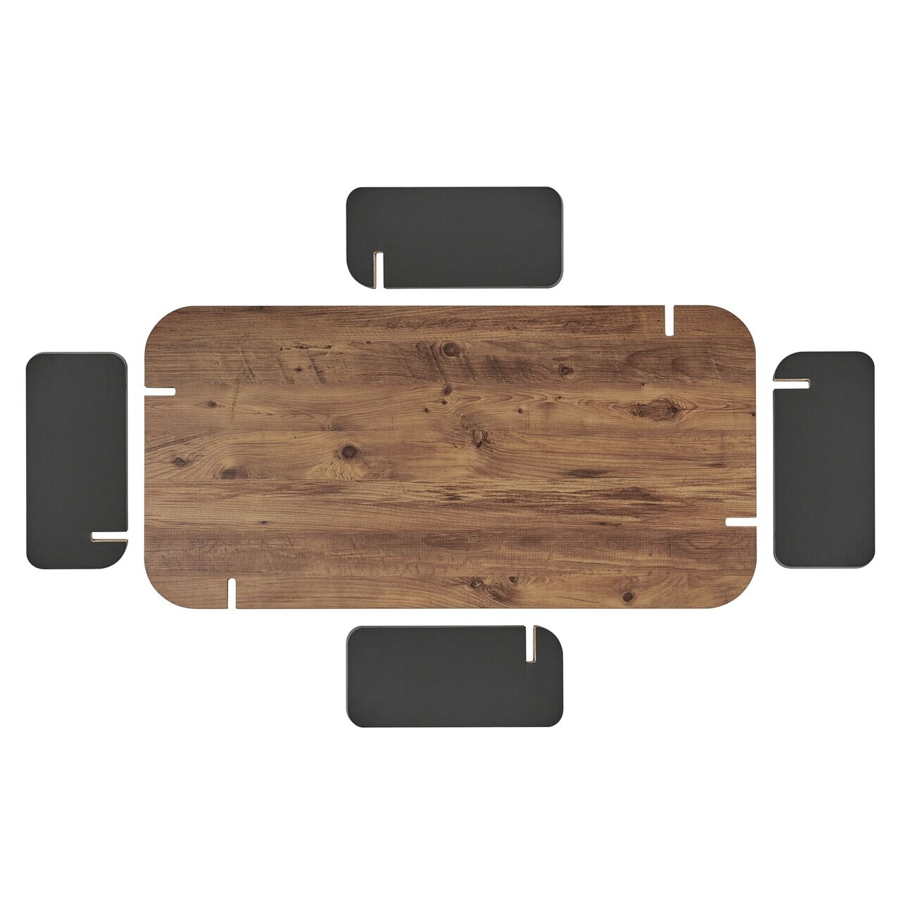 Masuta de cafea, Hanah Home, Renard, 120x35x60 cm, PAL, Pin Atlantic / Antracit — imaginea 6