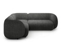 Coltar stanga 4 locuri, Kate, Micadoni, 252x220x76 cm, tesatura structurata, gri inchis melanj