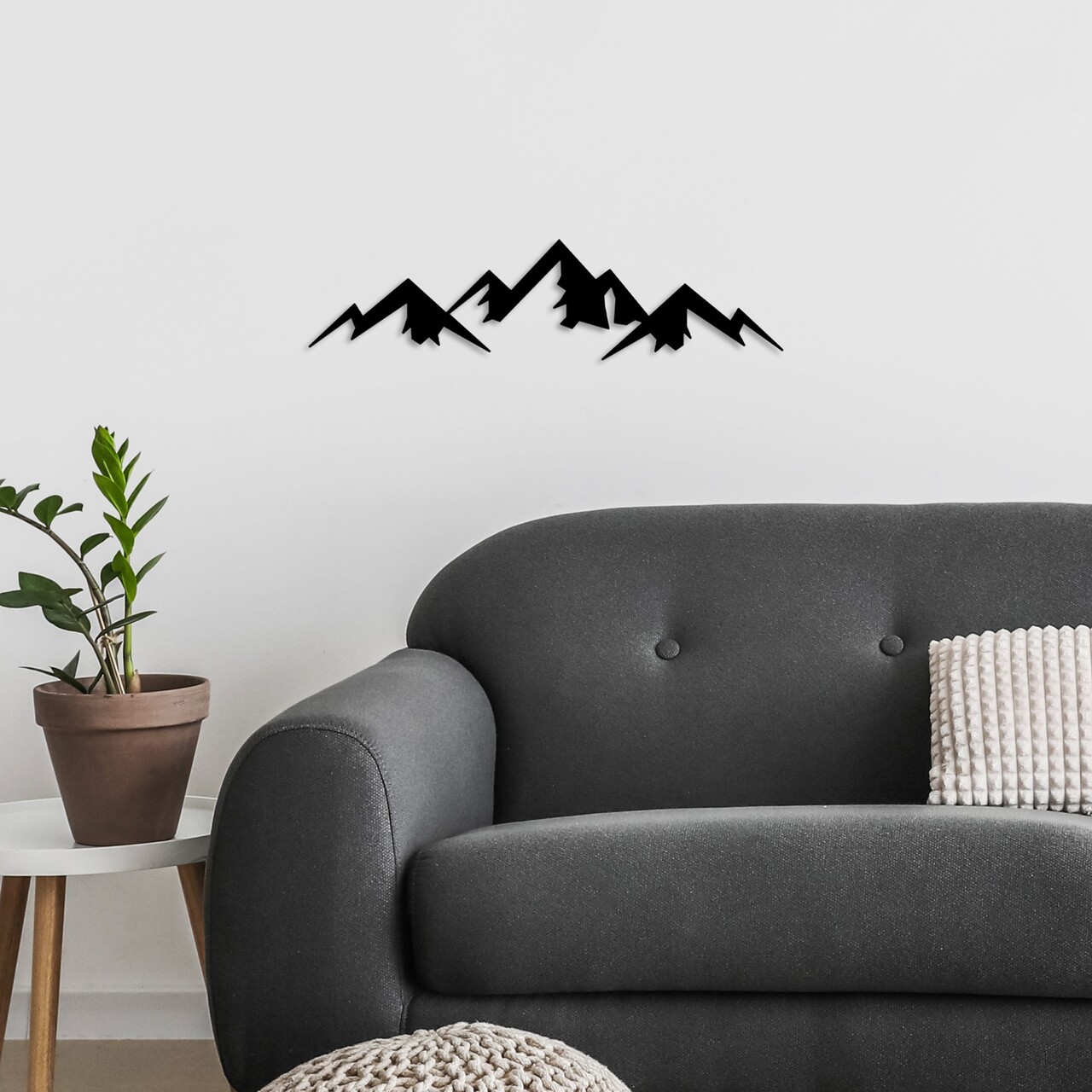 Decoratiune de perete, Mountain, Dimensiune: 54 x 14 cm, Negru - view 3