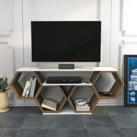 Comoda tv, retricy, bal, 140x29.6x55.5 cm, pal, alb / nuc