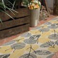 Traversa pentru hol Susy Leaf, Decorino, 67x250 cm, polipropilena, crem/bej