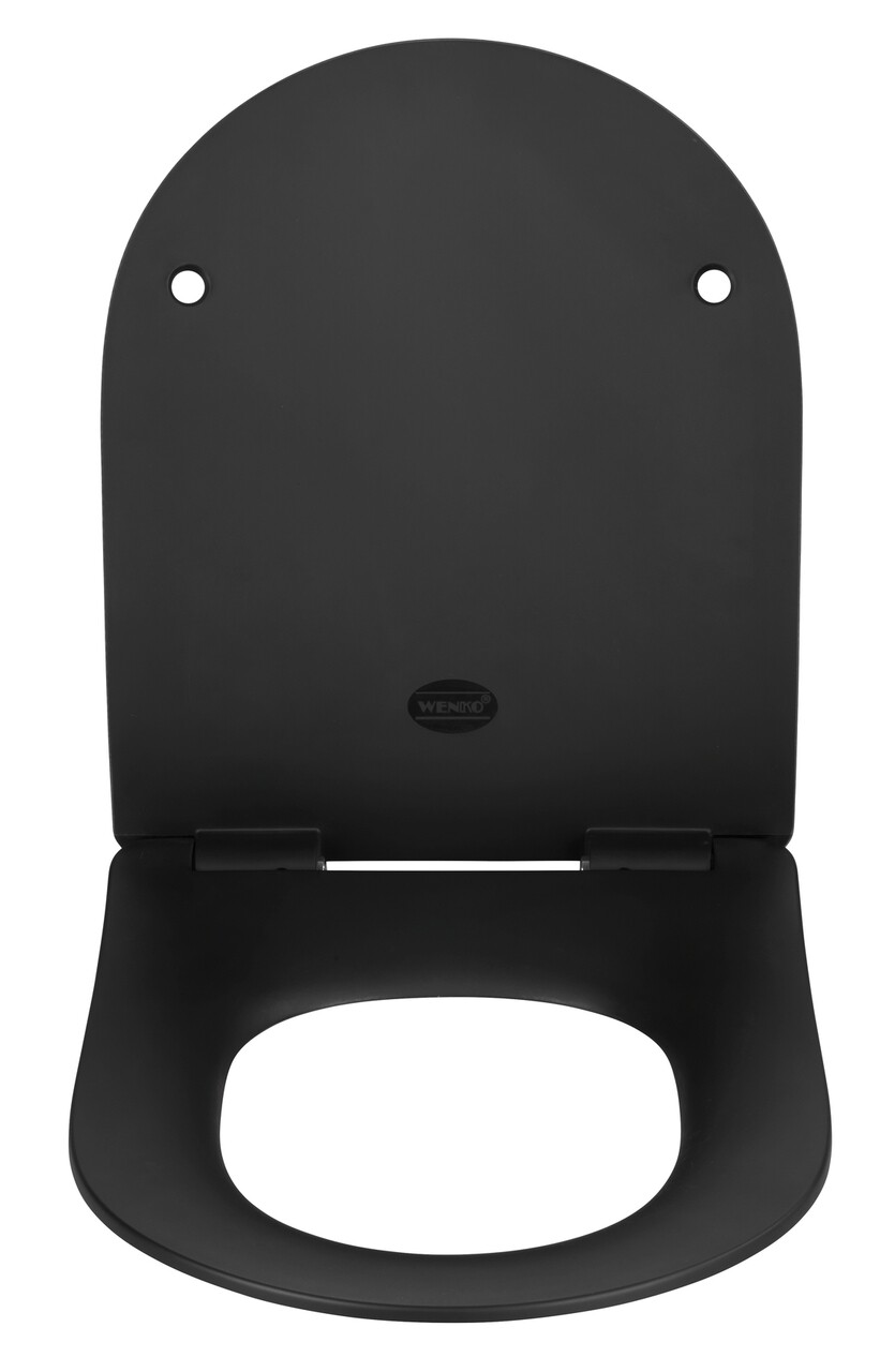 Capac de toaleta cu sistem automat de coborare, Wenko, Sedilo, 36.2 x 45.2 cm, duroplast, negru - 1 | YEO
