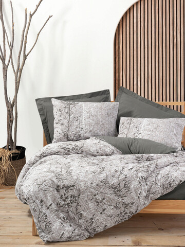 Lenjerie de pat pentru o persoana single xxl (de), odin - brown, cotton box, bumbac ranforce