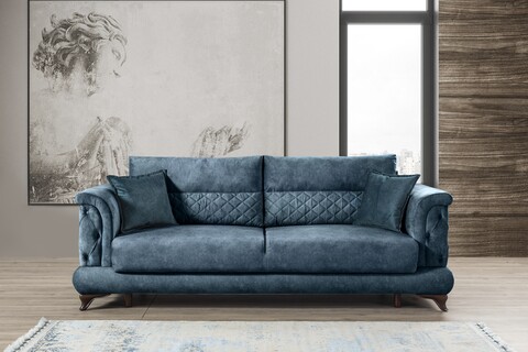 Canapea extensibila Elengans, Pandia Home, 230x90x86 cm, lemn, albastru Canapele si coltare
