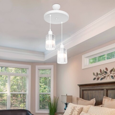 Lustra beyaz, asz.1479, squid lighting, 68x30x30 cm, 20w, alb