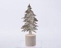 Decoratiune Tree on wooden stand, Decoris, 10x6x24 cm, metal