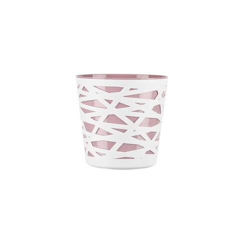 Ghiveci bicolor Beti, 15 cm, plastic, roz/alb Casa Plastor