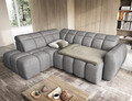 Coltar extensibil stanga 4 locuri ELTAP, LT-04PAO, Falconn, 258x208x107 cm, lemn/poliester, gri inchis